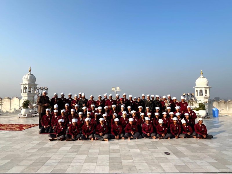 Students and staff on a school trip